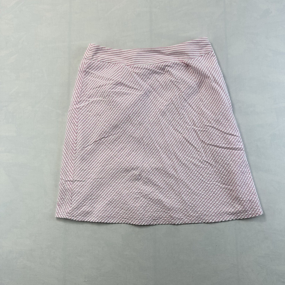 Casual Corner Annex Petite Golf Pink White Striped A Line Skirt Women's Size 0